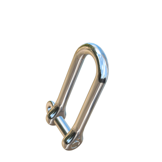Titanium 3/16 inch 6Al-4V Forged Allied Titanium Long D Shackle with captive locking pin, 7/16 inch jaw width and 1-1/2 inch jaw depth from the inside of the pin